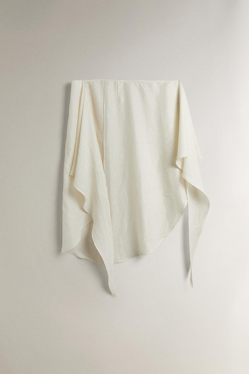 Длинный пляжный саронг из льна с узлом