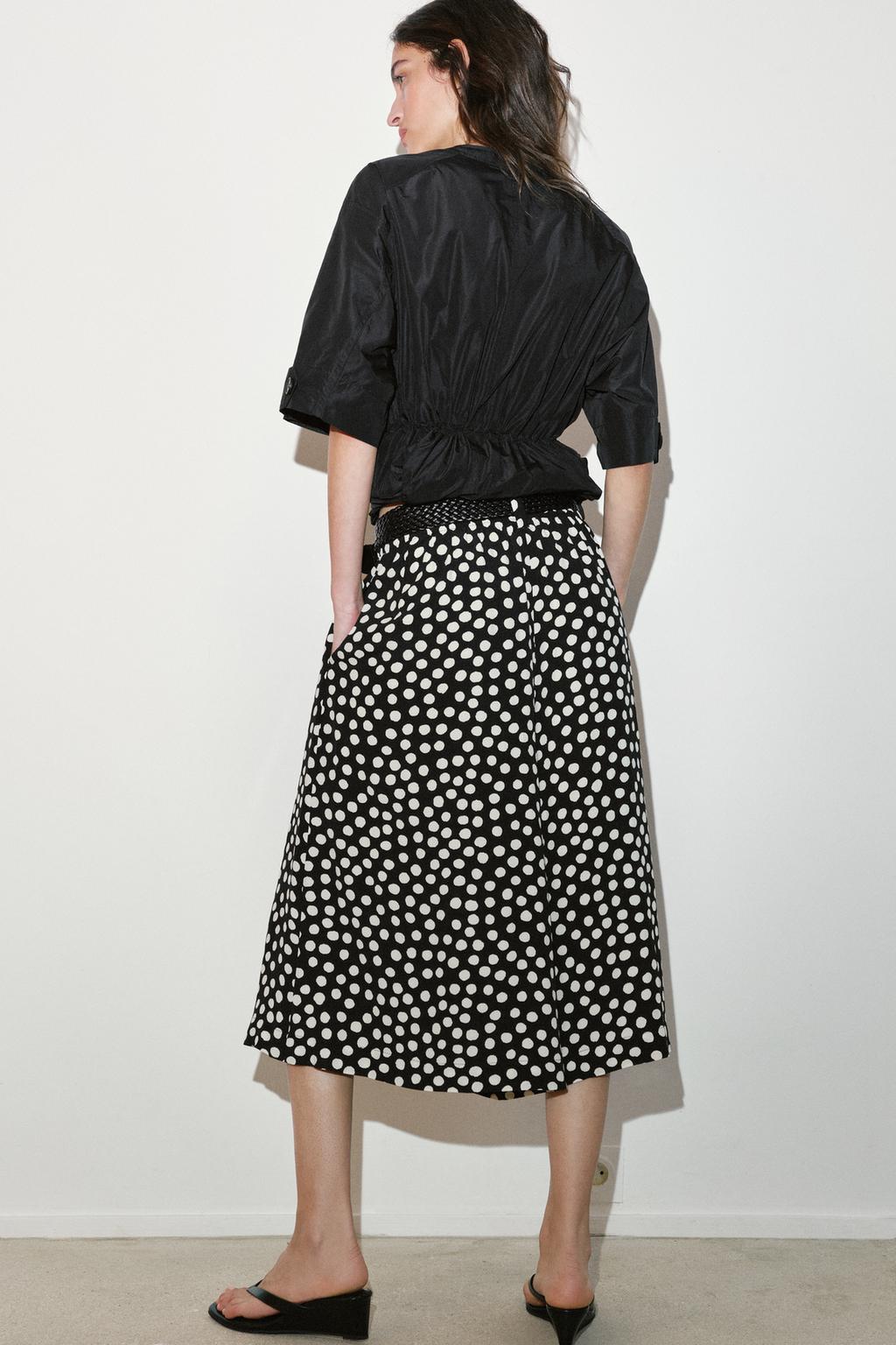 БРЮКИ-КЮЛОТЫ В ГОРОШЕК С ПОЯСОМ