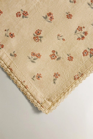 Набор салфеток с принтом полевых цветов и кружевной отделкой (набор из 2)- Заказать в России