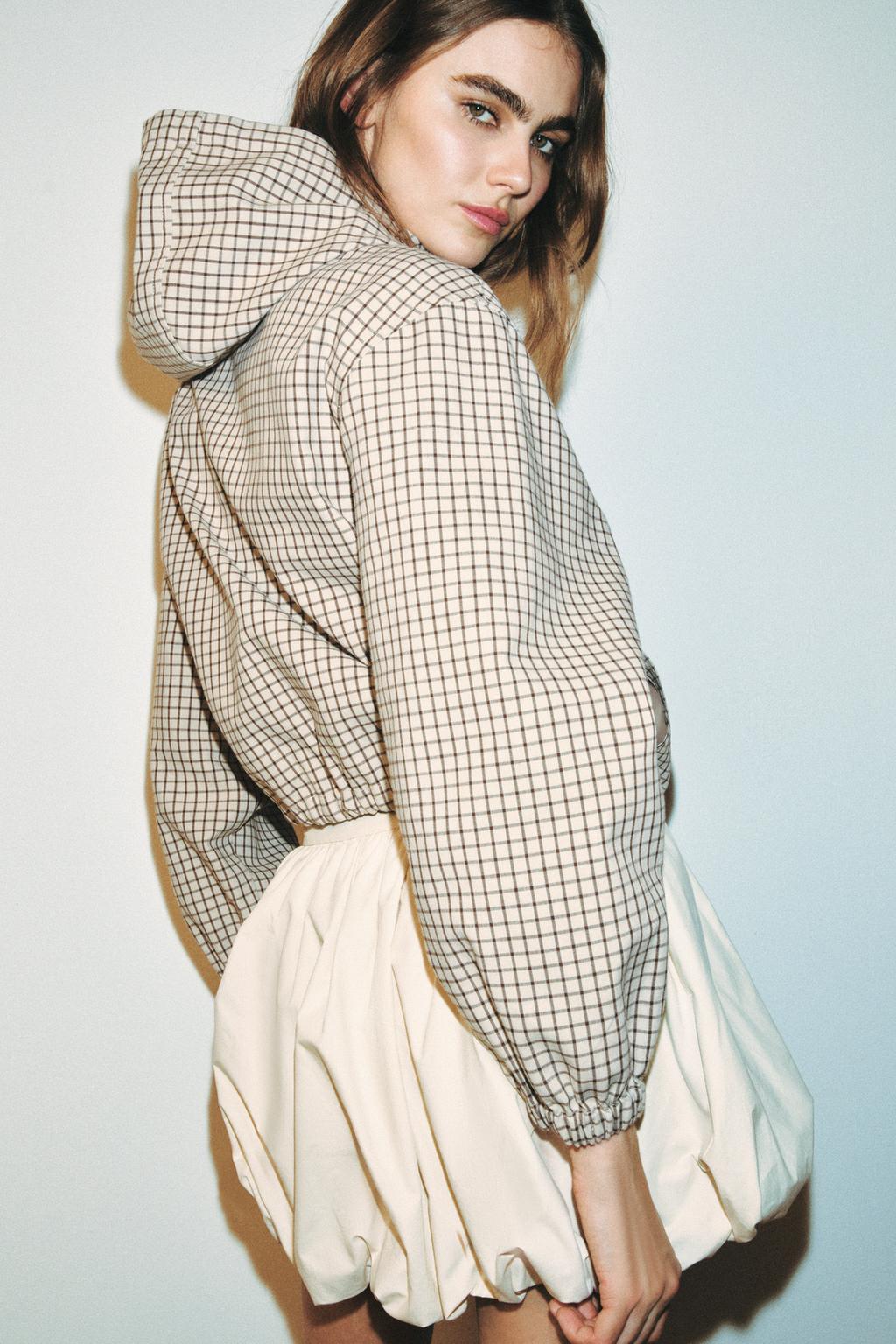 КУРТКА В КЛЕТКУ С КАПЮШОНОМ