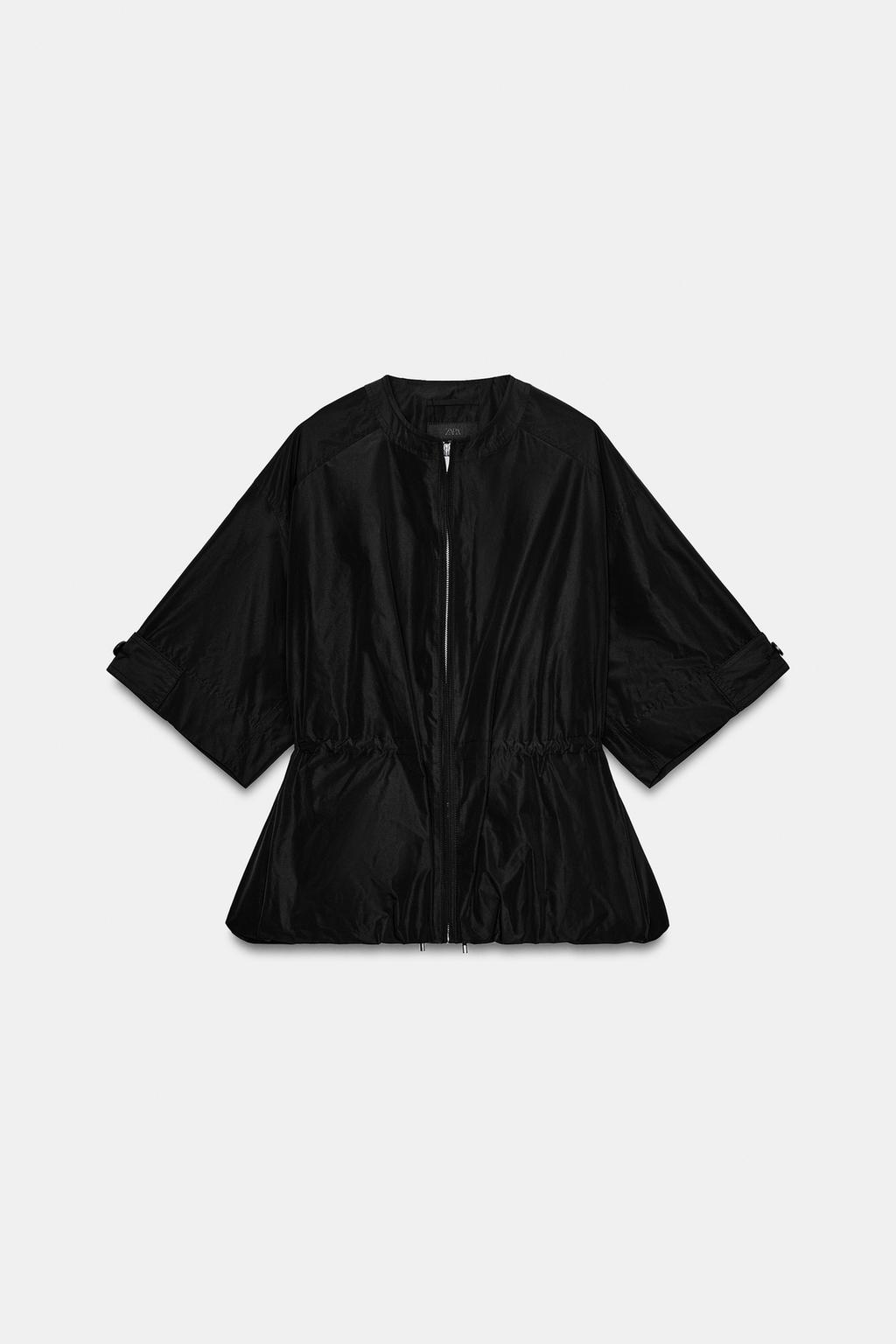 ПАРКА С КОРОТКИМИ РУКАВАМИ И ОБЪЕМНЫМ ПОДОЛОМ