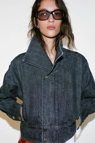 Укороченная джинсовая куртка Z1975- Заказать в России