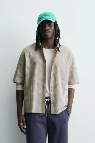 Рубашка в клетку с надписями- Заказать в России