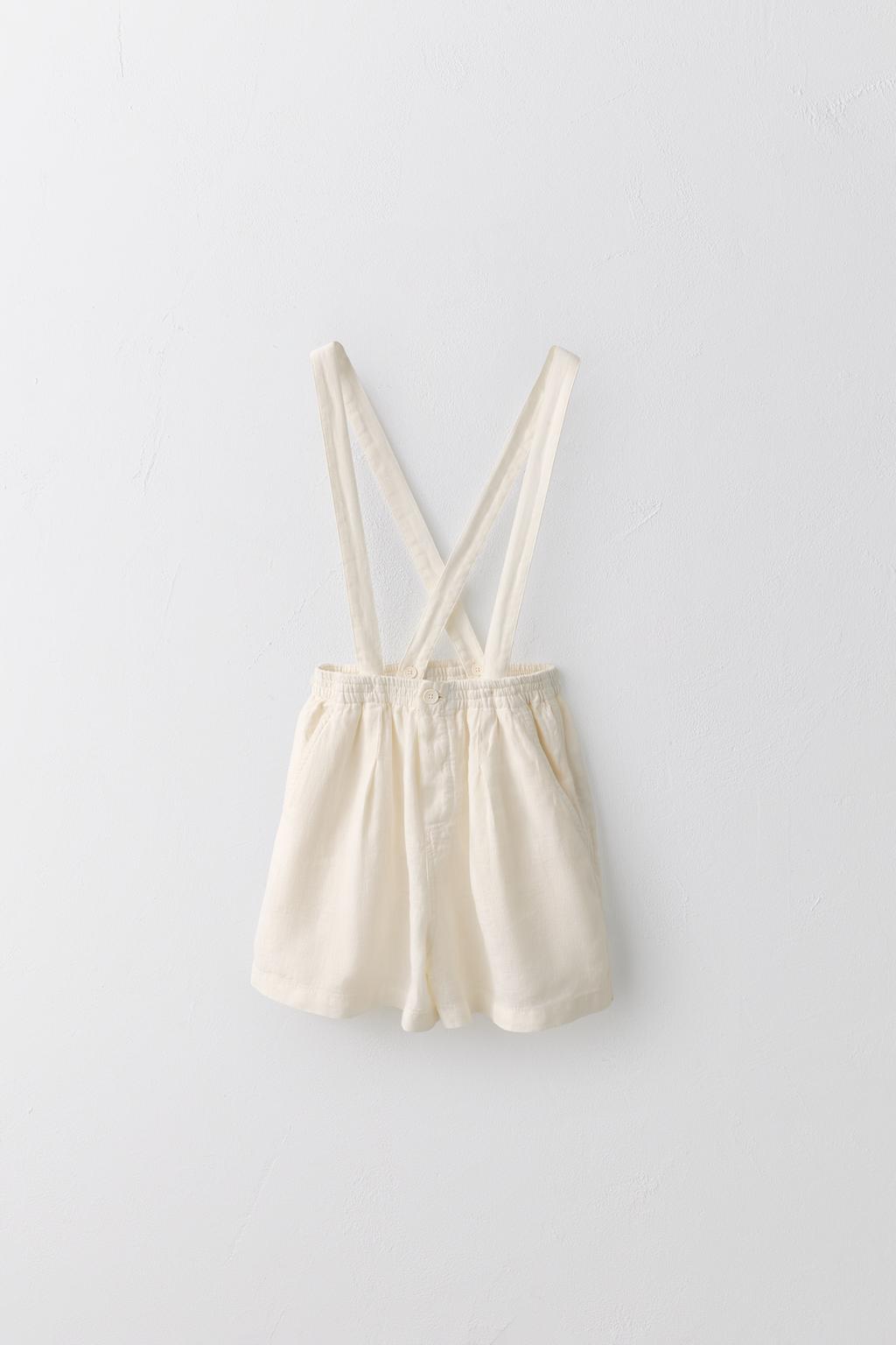 Бермуды из льна для детей 2-5 лет с съемными подтяжками Лимитированная коллекция