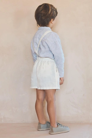 Бермуды из льна для детей 2-5 лет с съемными подтяжками Лимитированная коллекция- Заказать в России