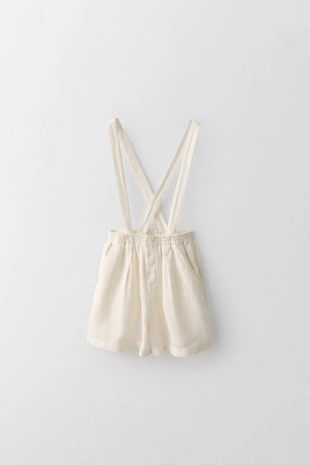 Бермуды из льна для детей 2-5 лет с съемными подтяжками Лимитированная коллекция- Заказать в России