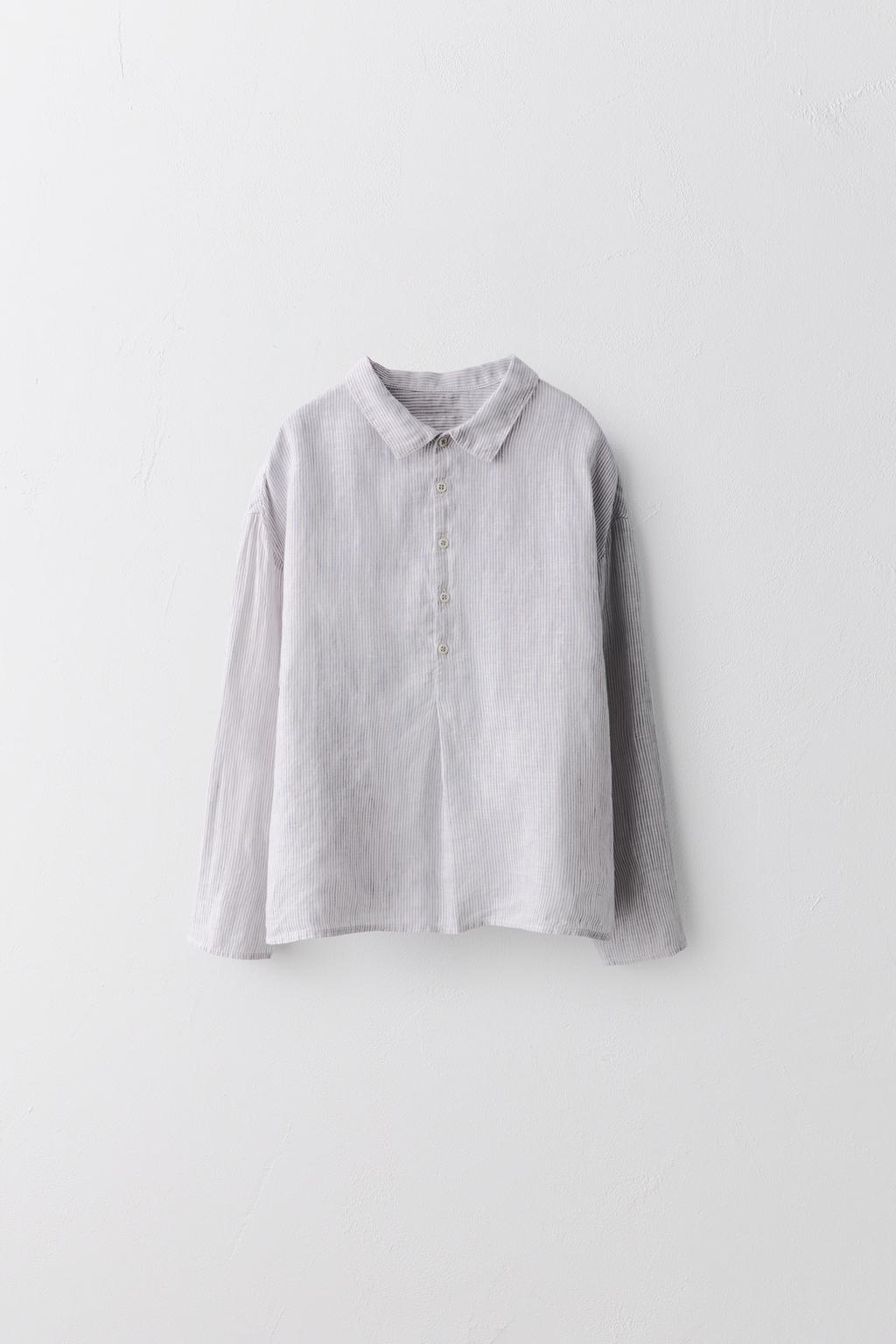 Рубашка в полоску из льна 100%, ограниченная коллекция (2-5 лет)