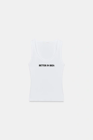 Топ в рубчик с надписью- Заказать в России