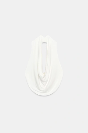 Драпированный топ с горловиной халтер- Заказать в России