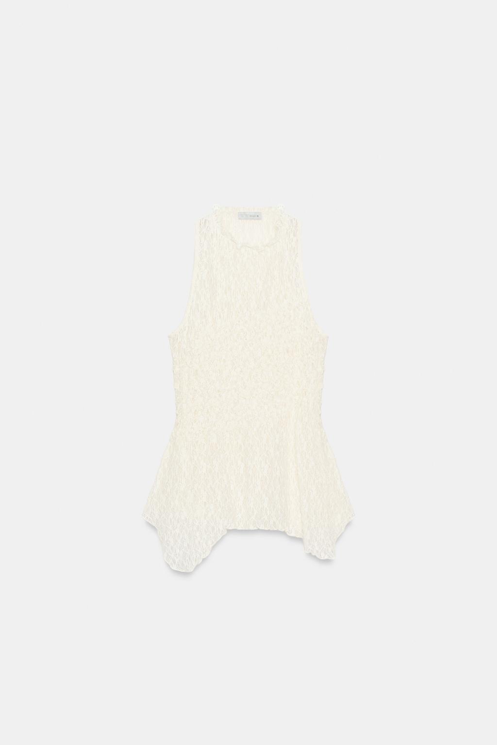 КРУЖЕВНОЙ ТОП С ДРАПИРОВКОЙ