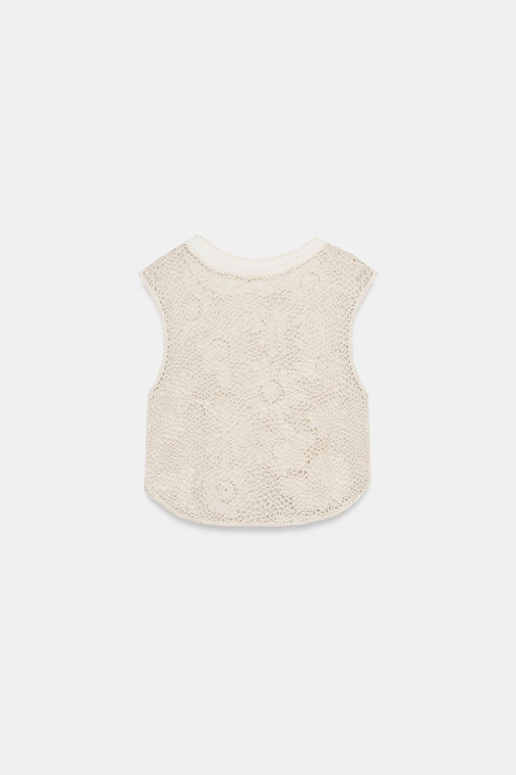 ТОП ИЗ КРУЖЕВА КРОШЕ С ЦВЕТОЧНЫМ УЗОРОМ