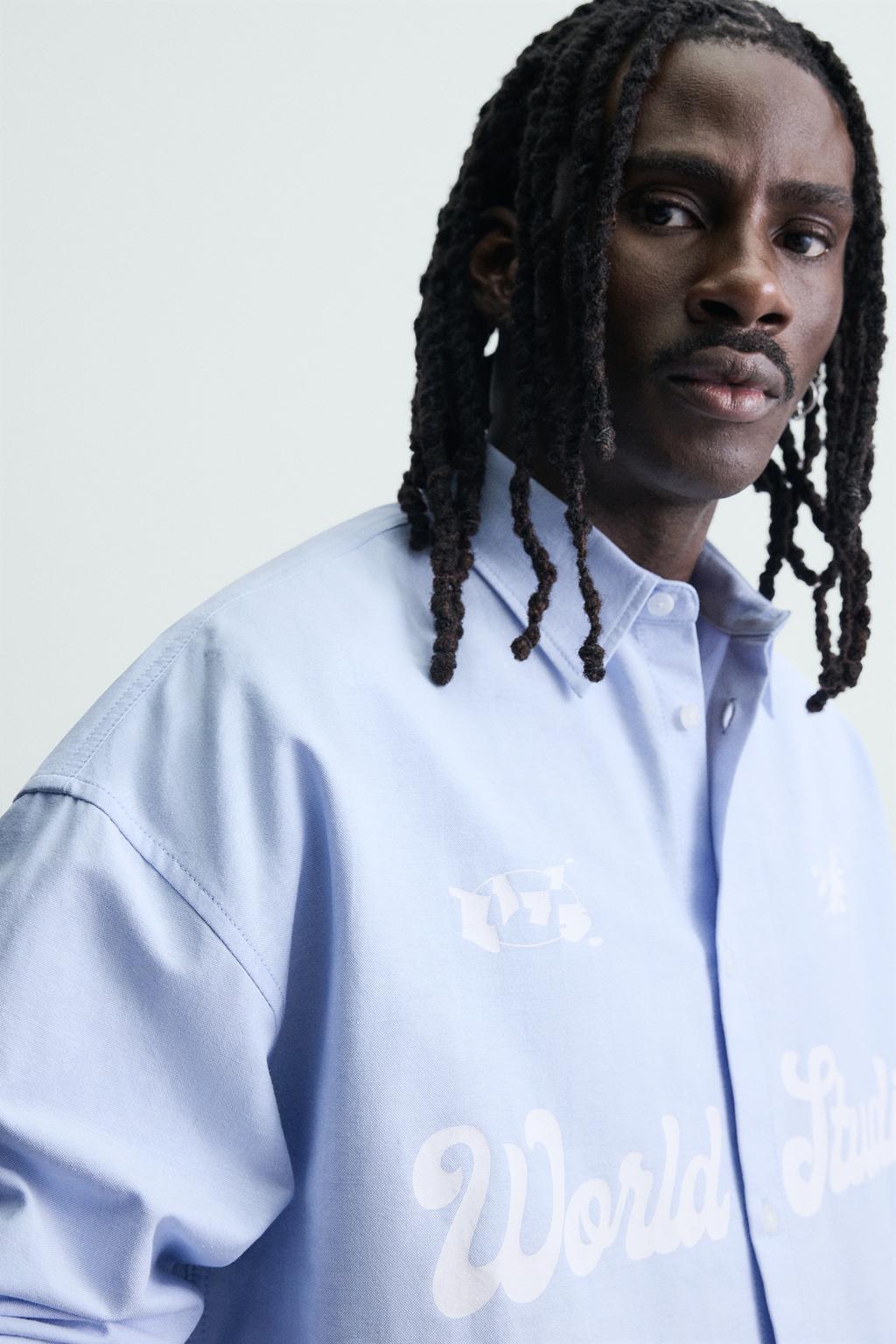 РУБАШКА ОВЕРСАЙЗ ОКСФОРД С ПРИНТОМ