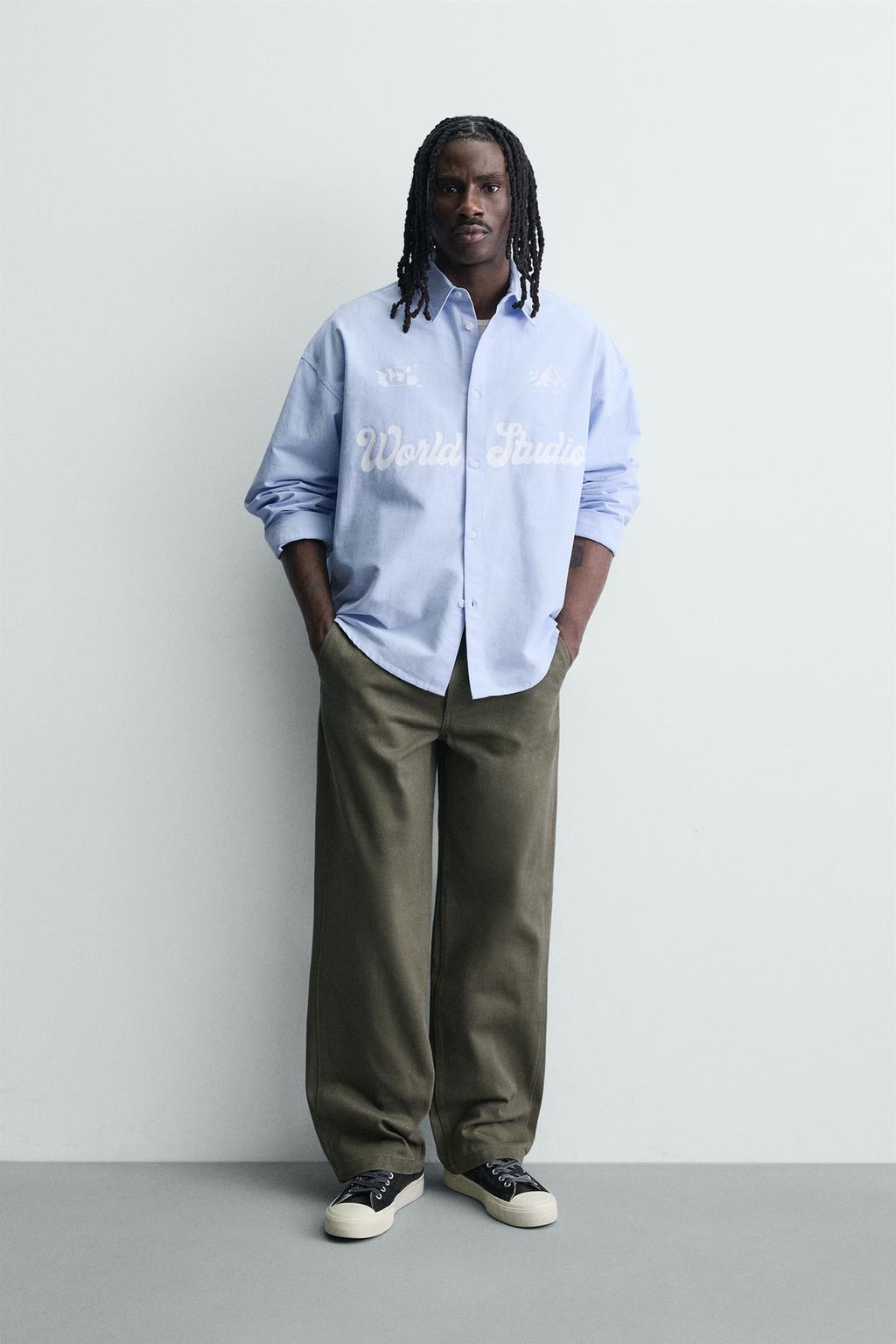 РУБАШКА ОВЕРСАЙЗ ОКСФОРД С ПРИНТОМ