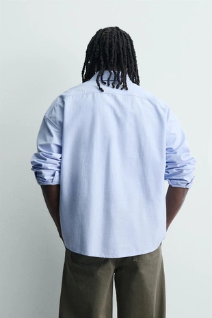 Рубашка оверсайз оксфорд с принтом- Заказать в России