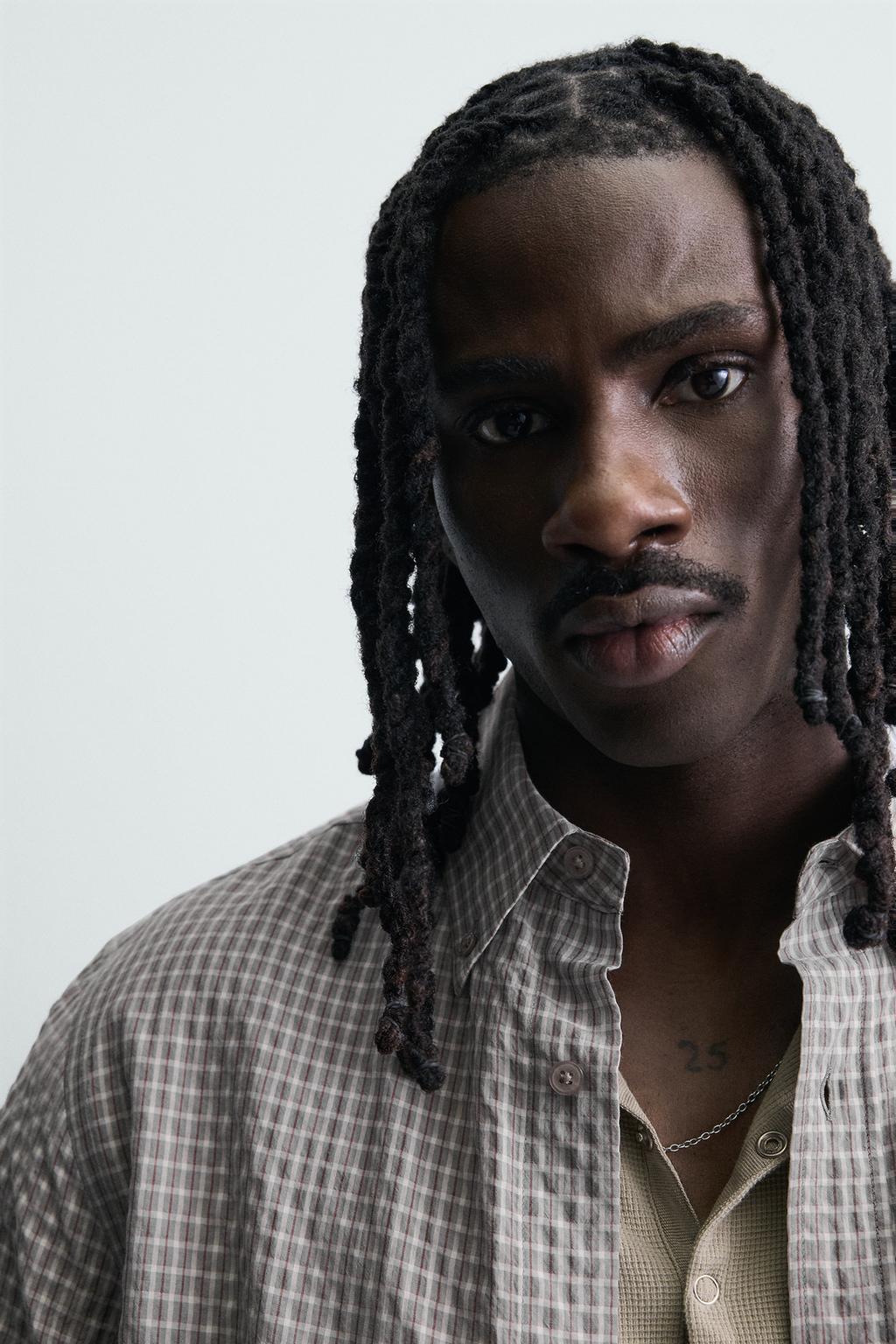 РУБАШКА В КЛЕТКУ С ТЕКСТУРОЙ