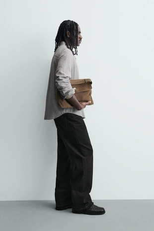 Рубашка в клетку с текстурой- Заказать в России