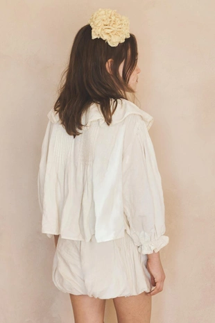 Блуза из льна и хлопка с кружевными складками ограниченной серии (6-10 лет)- Заказать в России