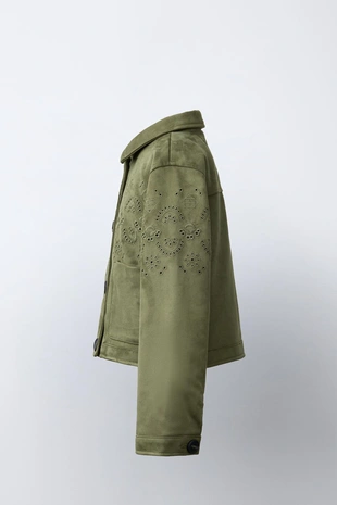 Куртка из искусственной замши с вышивкой- Заказать в России