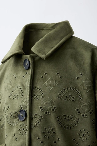 Куртка из искусственной замши с вышивкой- Заказать в России