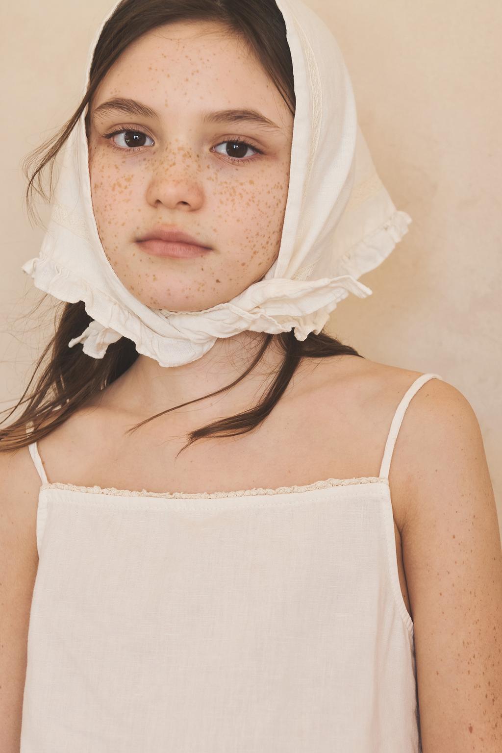 Платье-туника из льна и хлопка Лимитированная коллекция для детей 6-12 лет