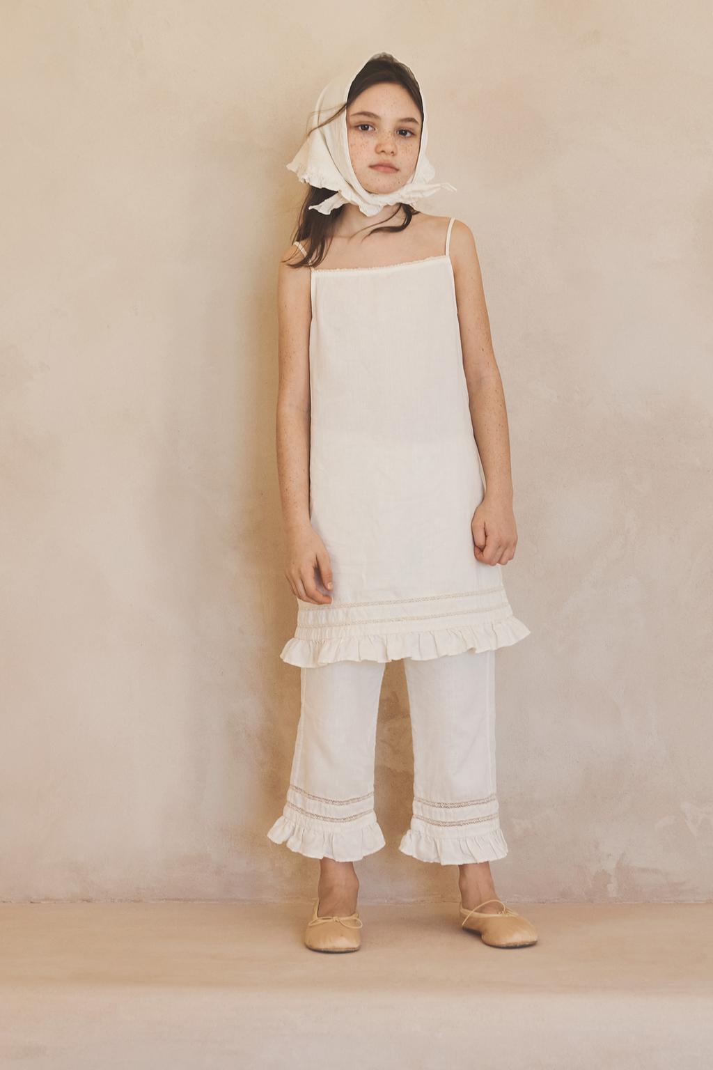 Платье-туника из льна и хлопка Лимитированная коллекция для детей 6-12 лет