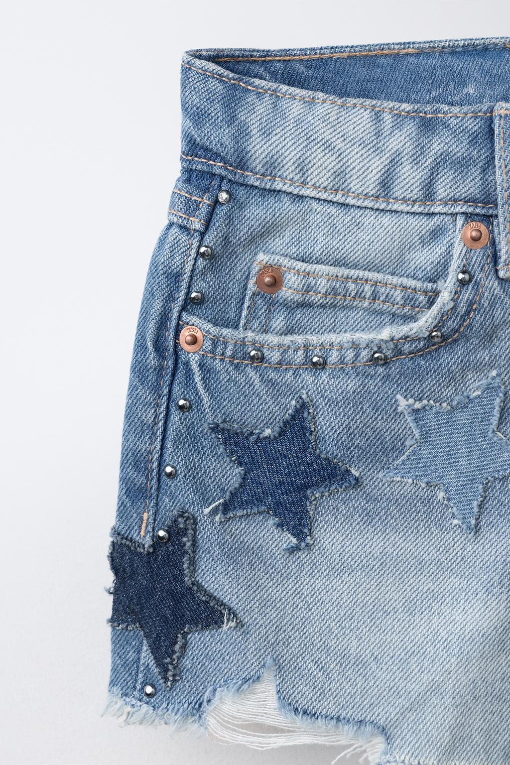 ДЖИНСОВЫЕ ШОРТЫ СО ЗВЕЗДАМИ