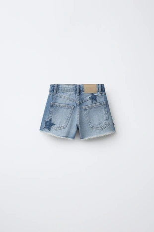 Джинсовые шорты со звездами- Заказать в России