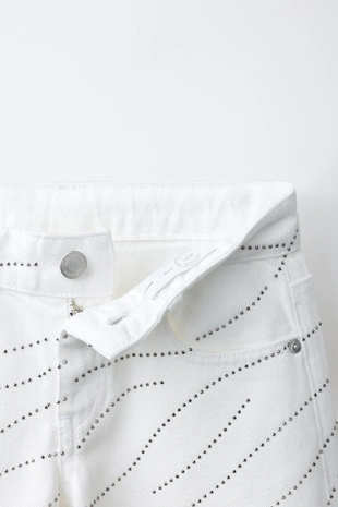 Джинсы  со стразами и звездами- Заказать в России