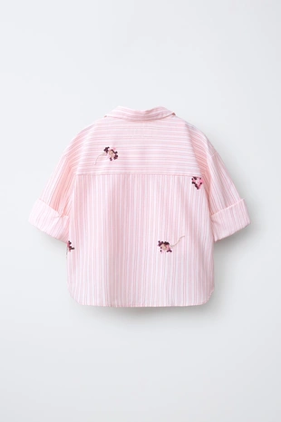 Рубашка и топ в полоску с цветами и пайетками- Заказать в России