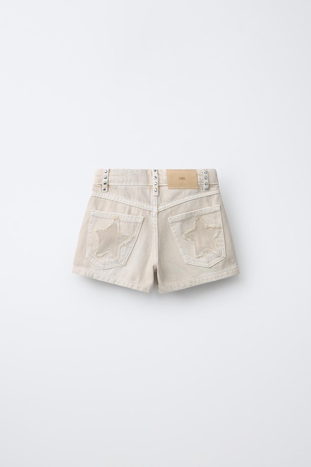 ДЖИНСОВЫЕ ШОРТЫ С ЗАКЛЕПКАМИ И ЗВЕЗДАМИ