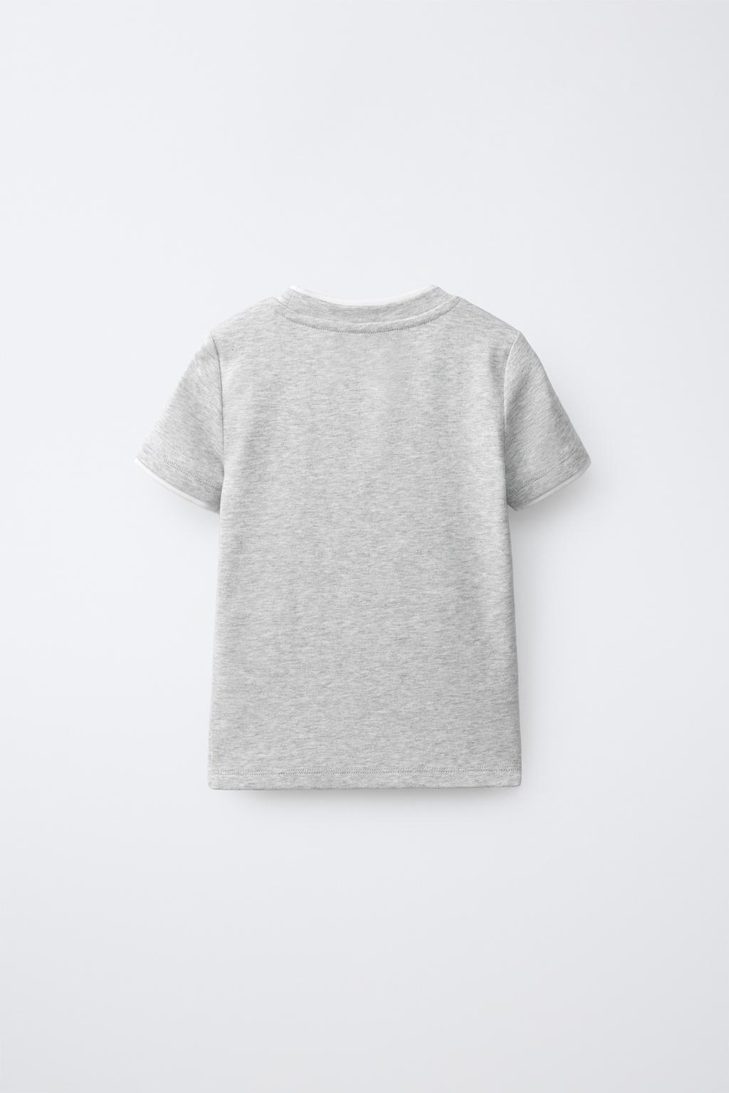 ФУТБОЛКА ИЗ МОДАЛА С ДВОЙНЫМ ВОРОТНИКОМ