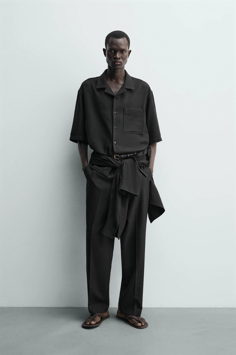 Рубашка прямого кроя с текстурой