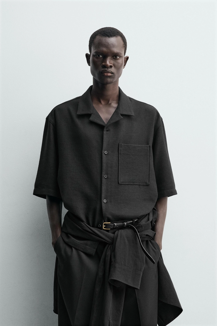 Рубашка прямого кроя с текстурой