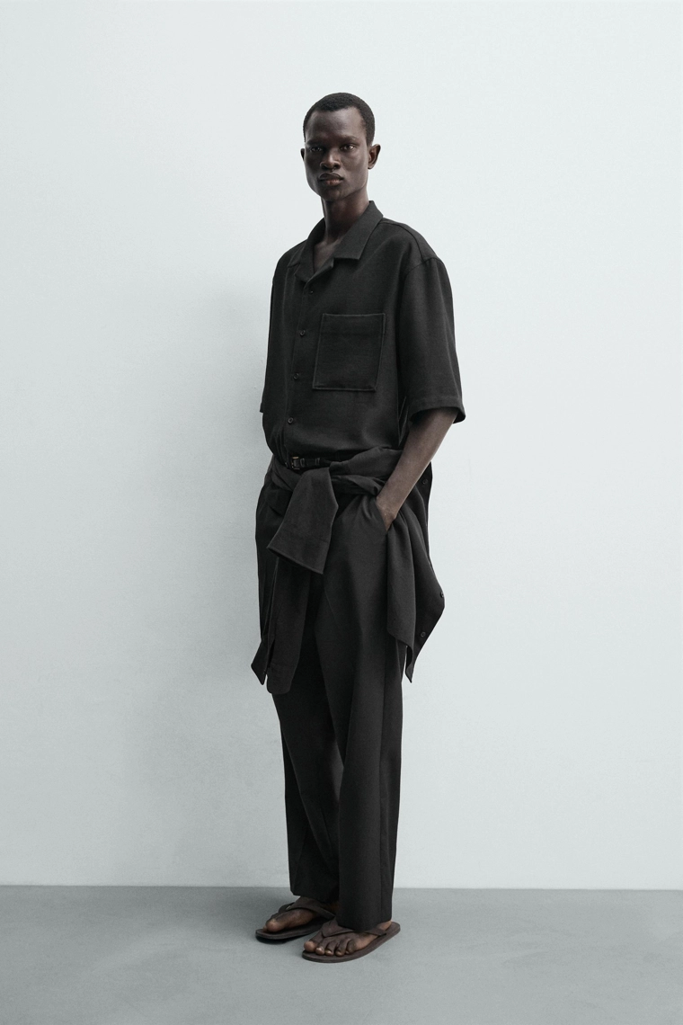 Рубашка прямого кроя с текстурой