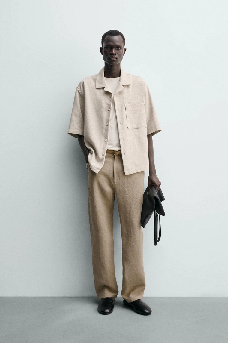 Рубашка прямого кроя с текстурой