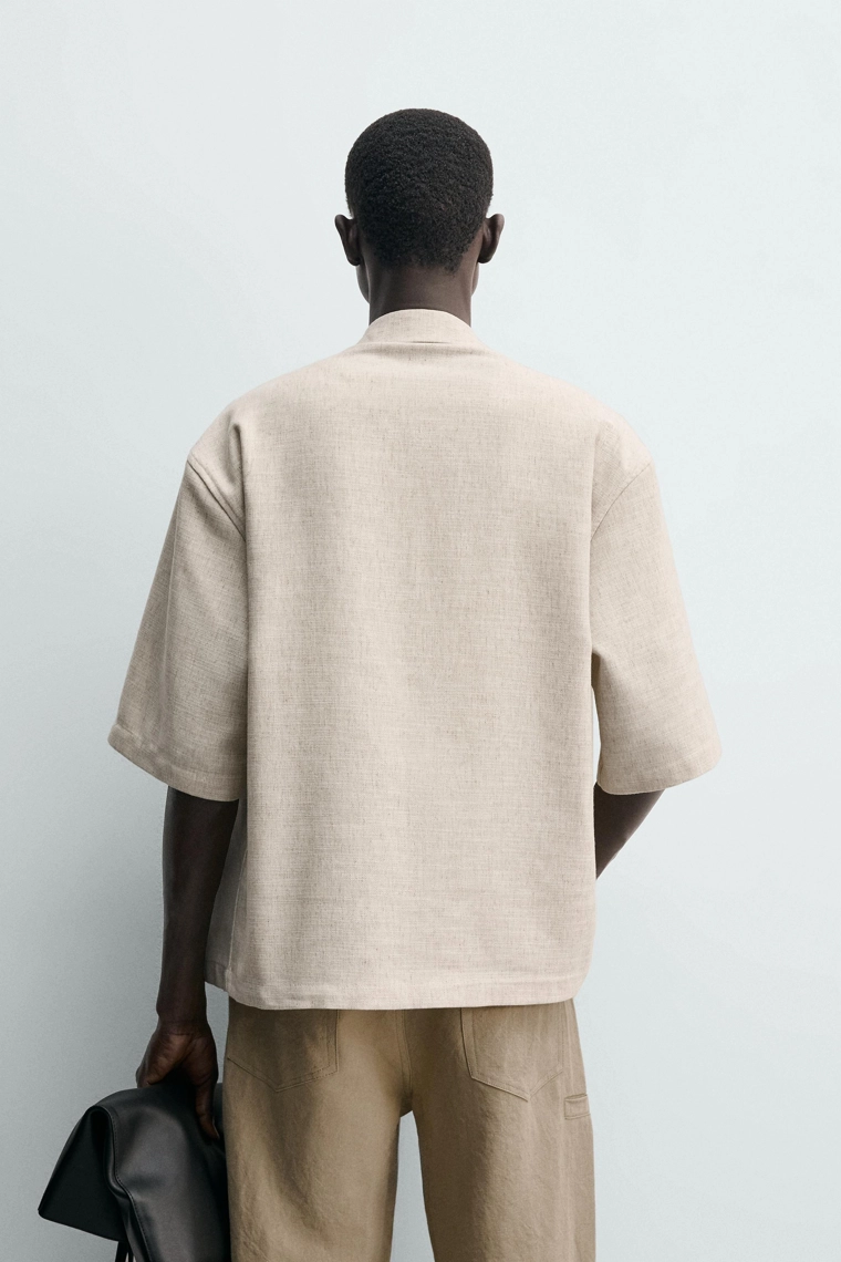 Рубашка прямого кроя с текстурой