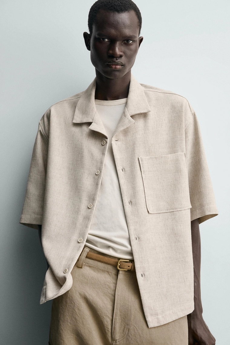 Рубашка прямого кроя с текстурой