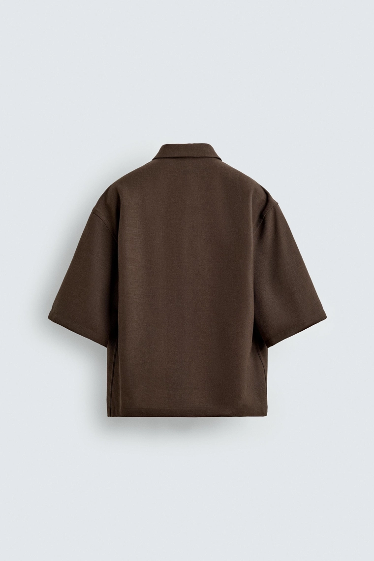 Рубашка прямого кроя из текстурированной ткани