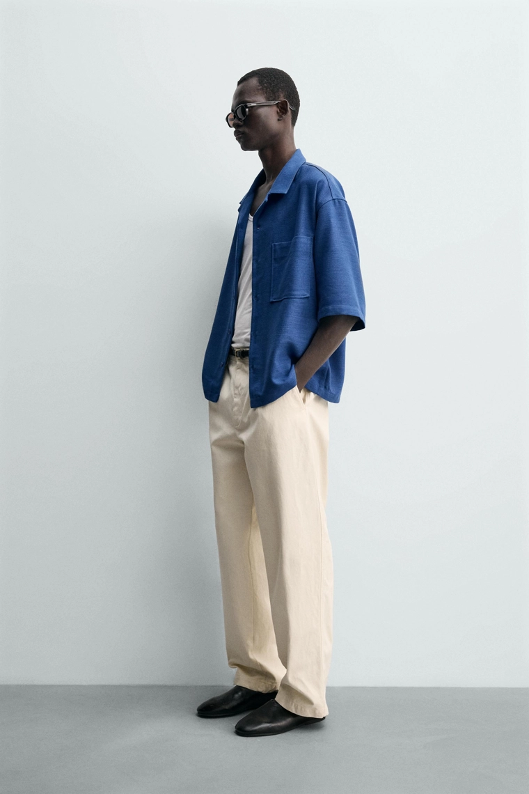 Рубашка прямого кроя с текстурой