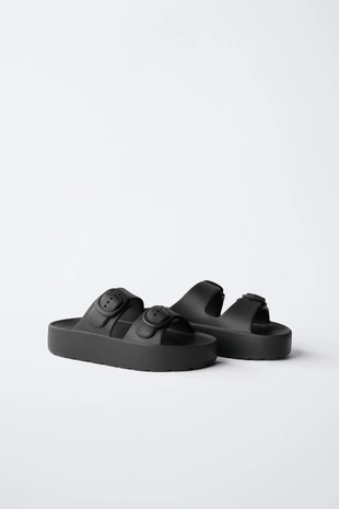 Сандалии из каучука с пряжками- Заказать в России