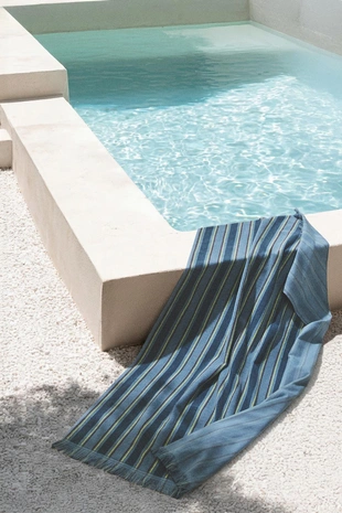 Детское полосатое хлопковое пляжное полотенце- Заказать в России