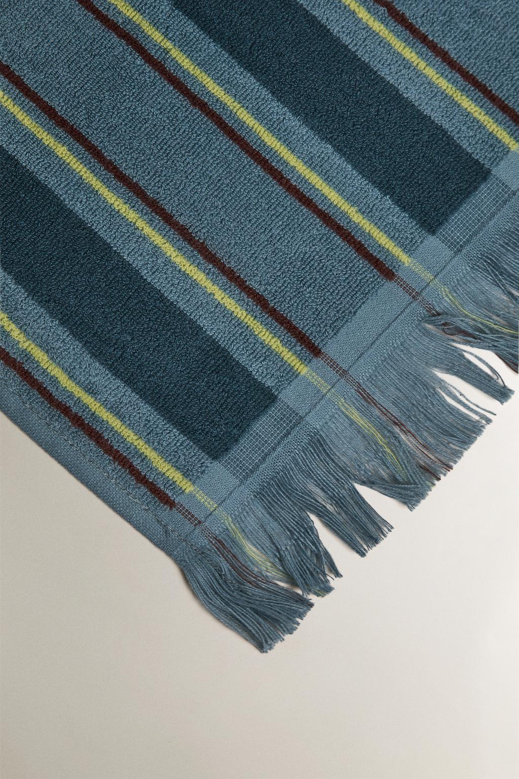 Детское полосатое хлопковое пляжное полотенце