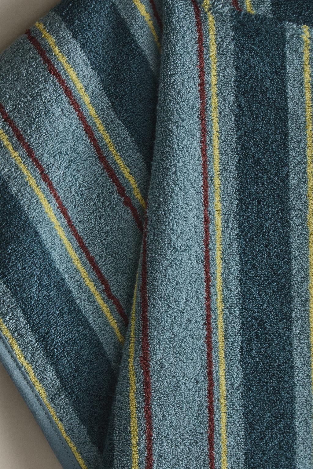 Детский пляжный пончо в полоску