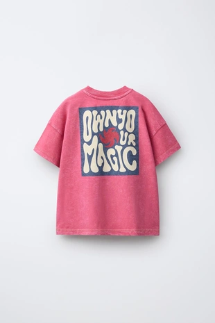 Футболка с принтом и накладным карманом с эффектом потертости- Заказать в России