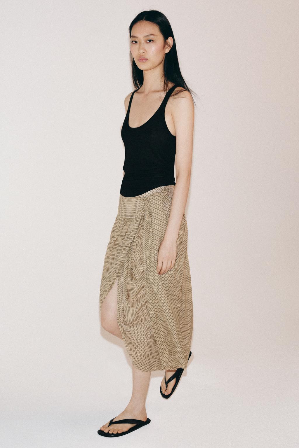 ДРАПИРОВАННАЯ ЮБКА С ПРИНТОМ — коллекция Zara «ZW»