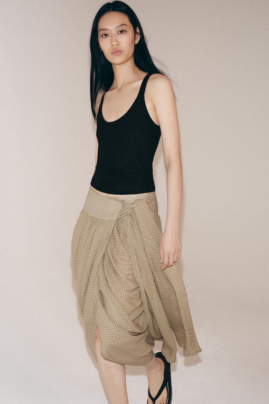 ДРАПИРОВАННАЯ ЮБКА С ПРИНТОМ — коллекция Zara «ZW»