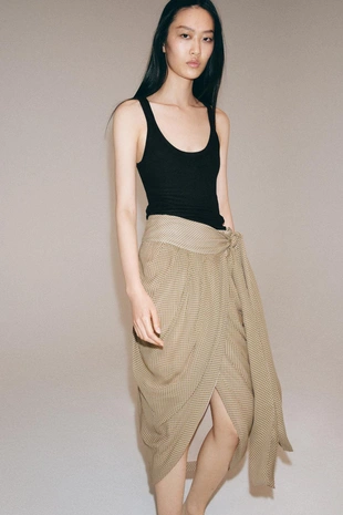 Драпированная юбка с принтом — коллекция Zara «Zw»- Заказать в России