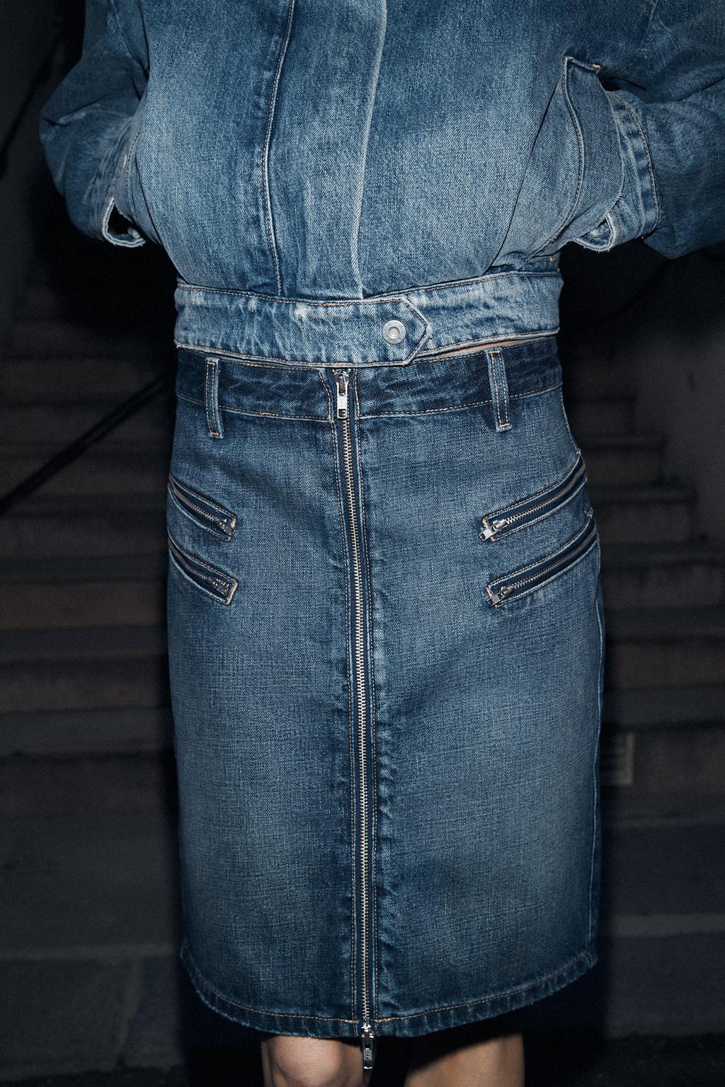 ДЖИНСОВАЯ ЮБКА TRF НА МОЛНИИ