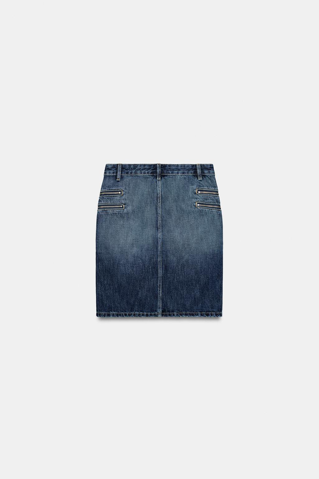 ДЖИНСОВАЯ ЮБКА TRF НА МОЛНИИ