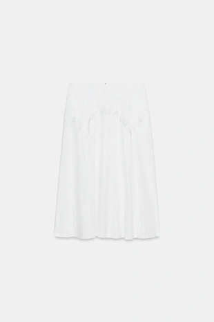 Комбинированная юбка с воланами- Заказать в России